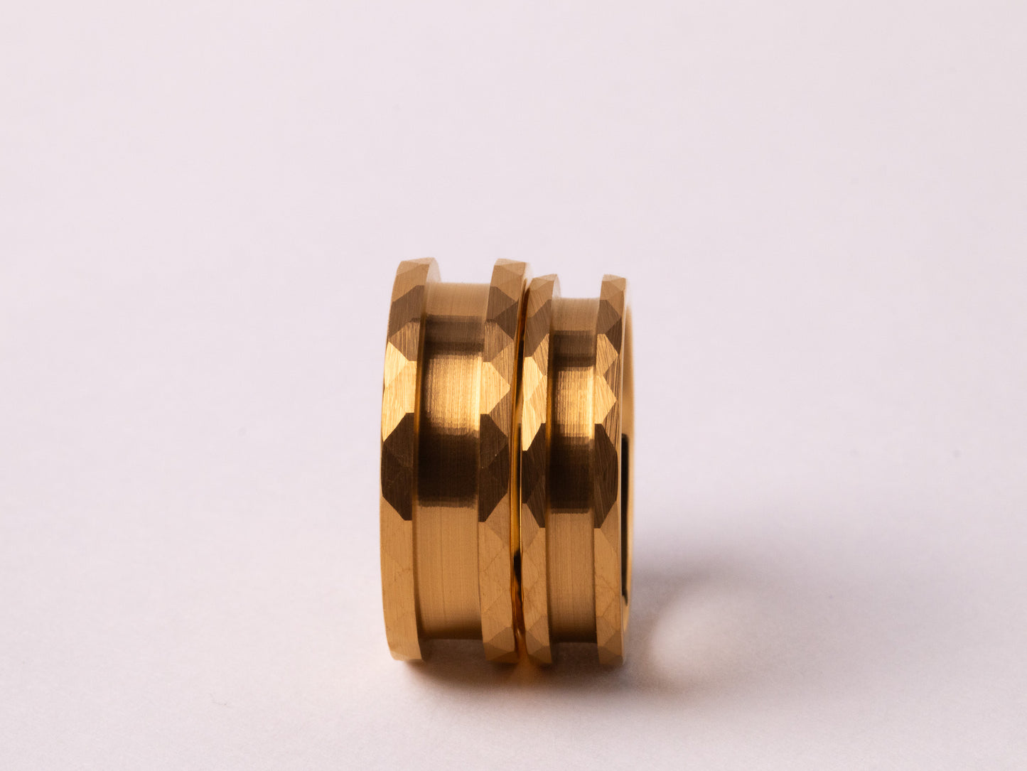 Yellow Gold Plated Hammered Tungsten Ring Core