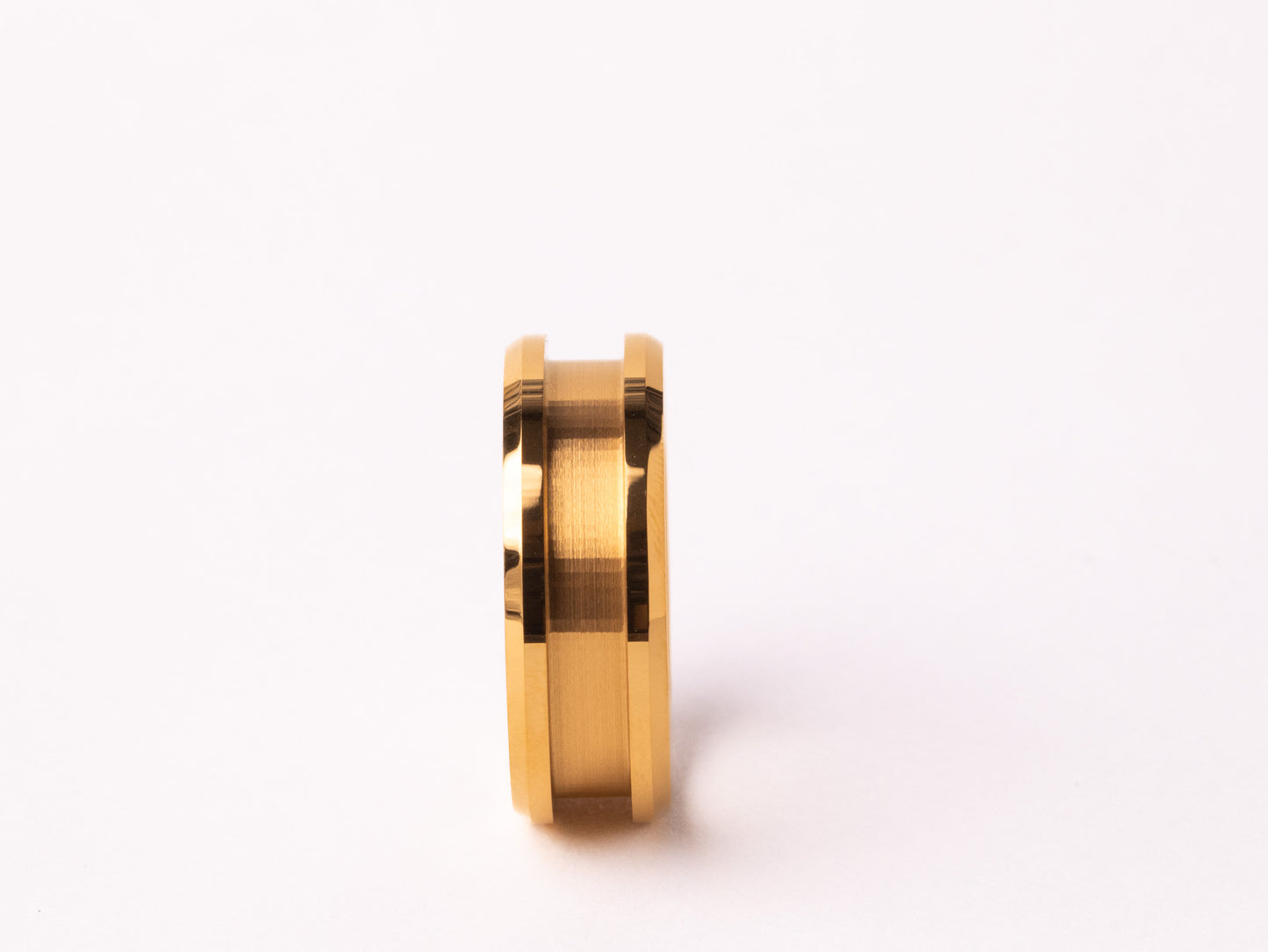 Yellow Gold Plated Beveled Tungsten Ring Core