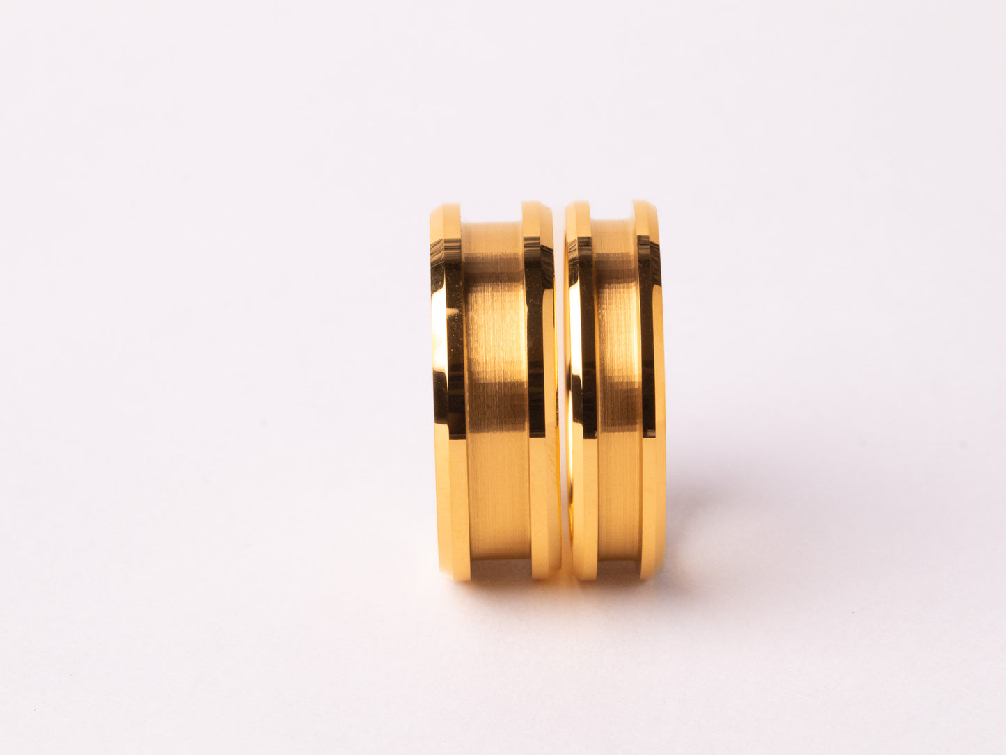 Yellow Gold Plated Beveled Tungsten Ring Core