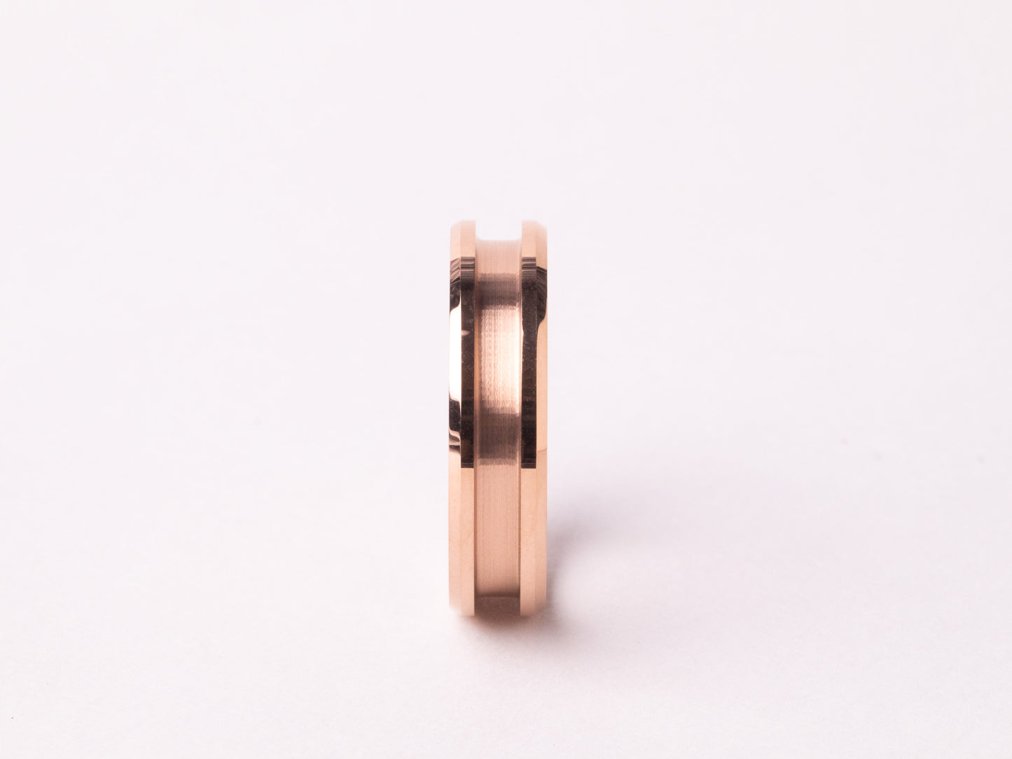 Rose Gold Plated Beveled Tungsten Ring Core