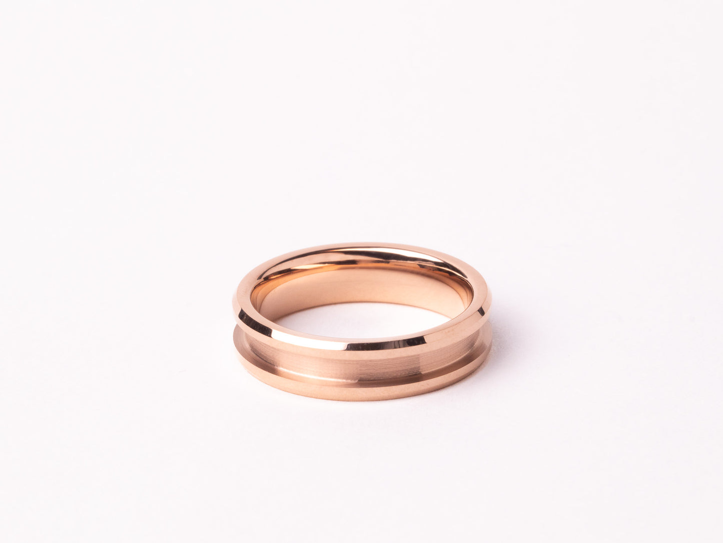 Rose Gold Plated Beveled Tungsten Ring Core