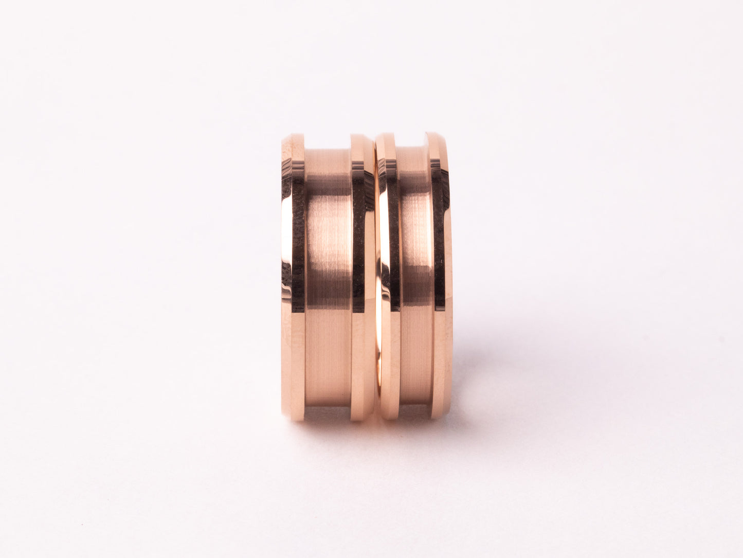 Rose Gold Plated Beveled Tungsten Ring Core