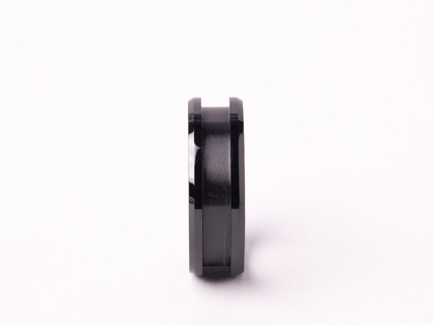 Smooth Beveled Black Ceramic Ring Core 8mm/6mm