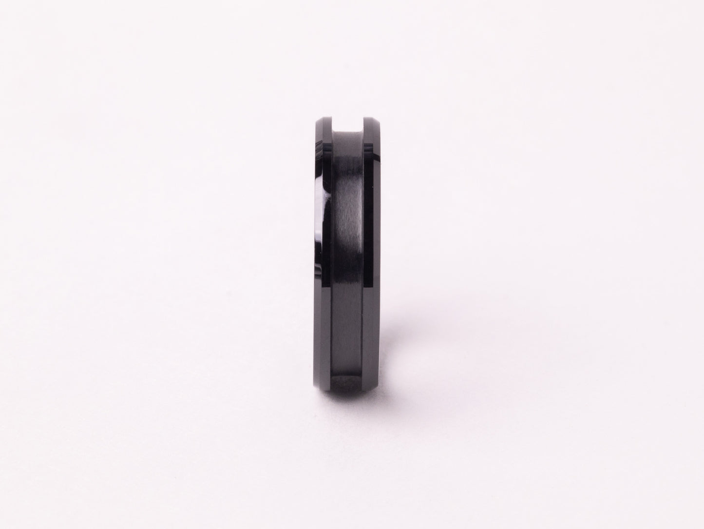 Smooth Beveled Black Ceramic Ring Core 8mm/6mm