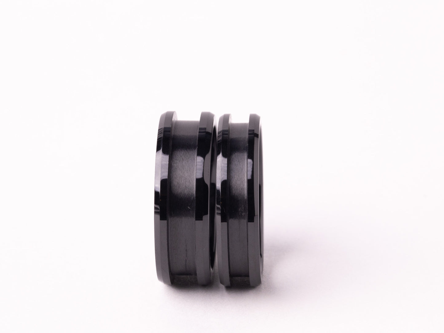 Smooth Beveled Black Ceramic Ring Core 8mm/6mm