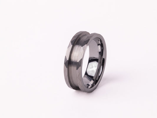 Central Hammered Tungsten Ring Core 8mm/6mm