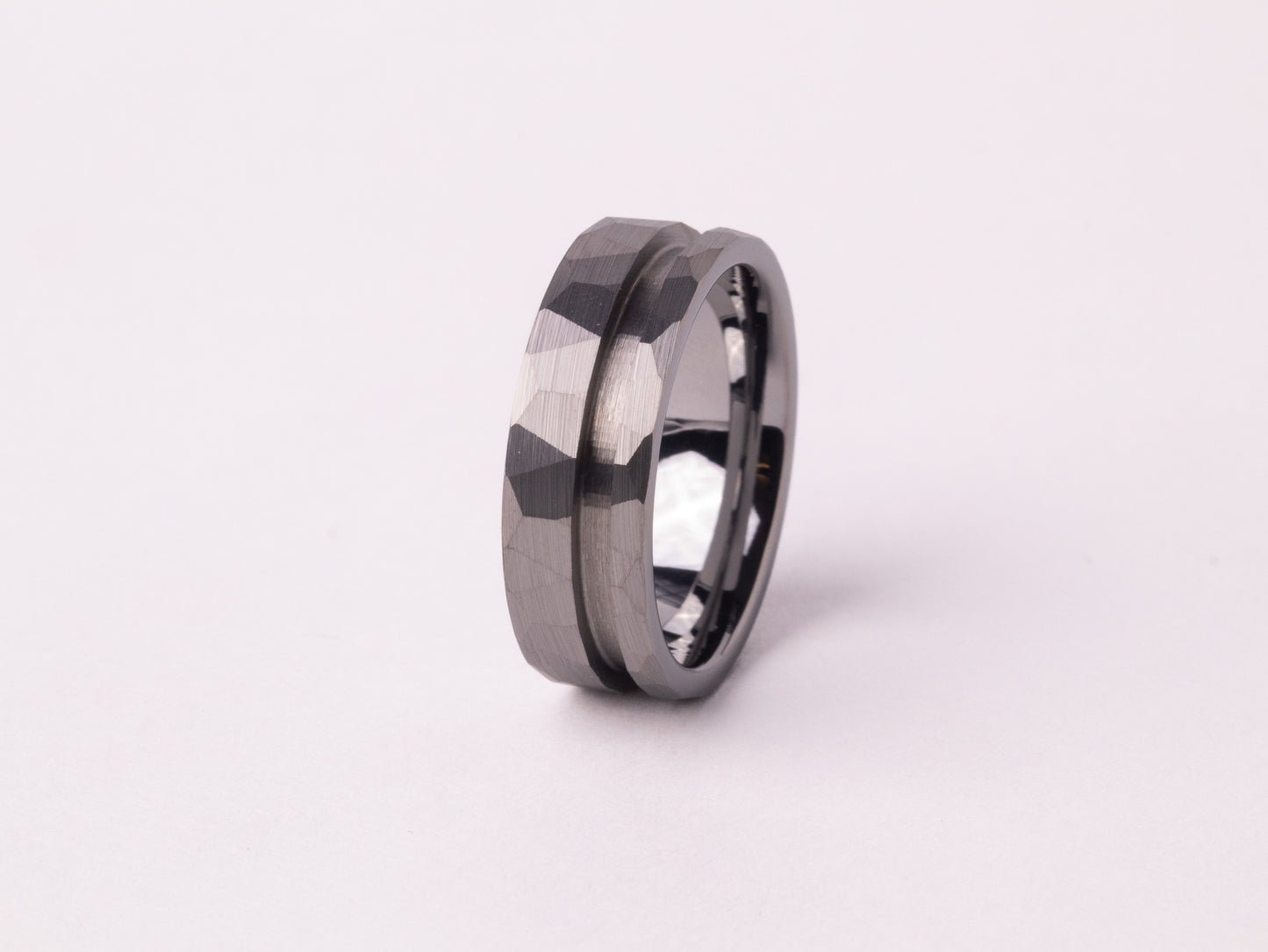 Offset Hammered Tungsten Ring Core 8mm/6mm
