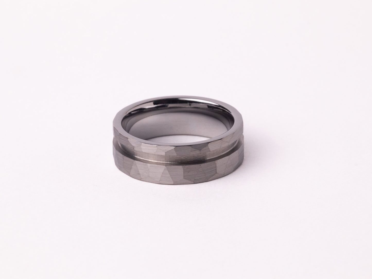 Offset Hammered Tungsten Ring Core 8mm/6mm