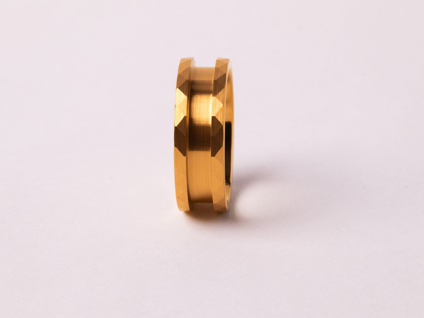 Yellow Gold Plated Hammered Tungsten Ring Core