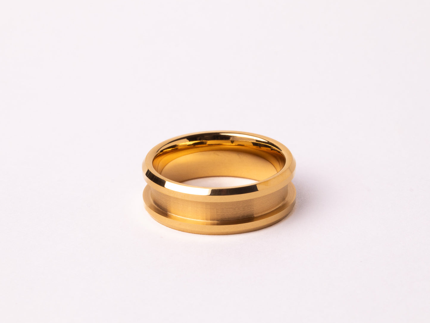 Yellow Gold Plated Beveled Tungsten Ring Core