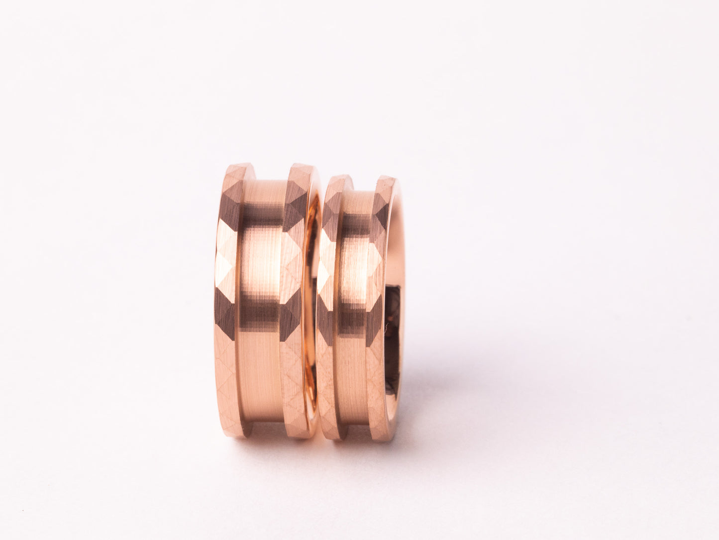 Rose Gold Plated Hammered Tungsten Ring Core
