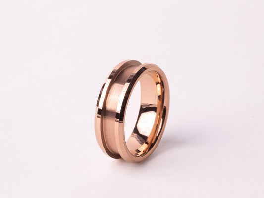 Rose Gold Plated Beveled Tungsten Ring Core