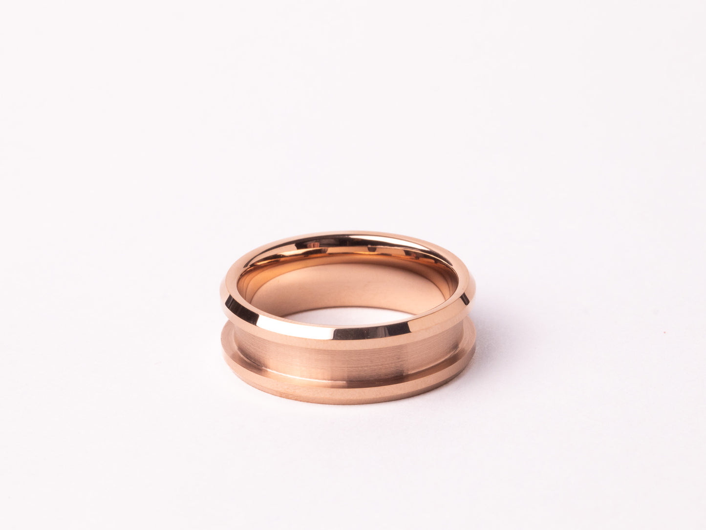 Rose Gold Plated Beveled Tungsten Ring Core