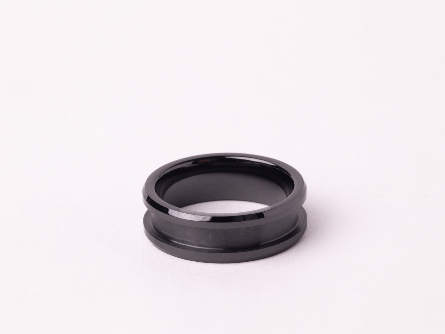 Smooth Beveled Black Ceramic Ring Core 8mm/6mm