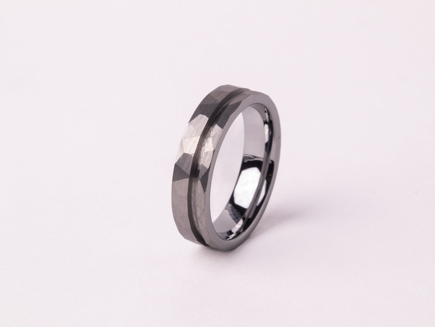 Offset Hammered Tungsten Ring Core 8mm/6mm
