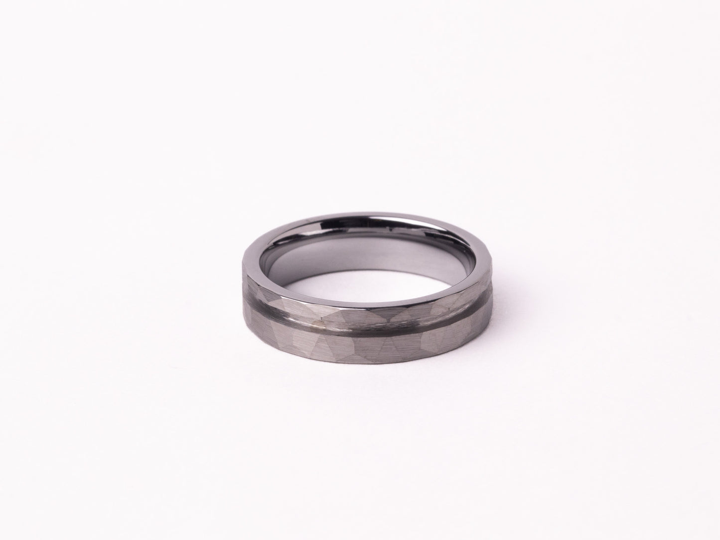 Offset Hammered Tungsten Ring Core 8mm/6mm